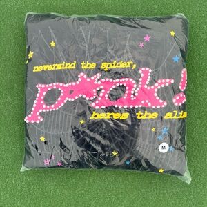 Medium Sp5der P*NK Hoodie in Black
